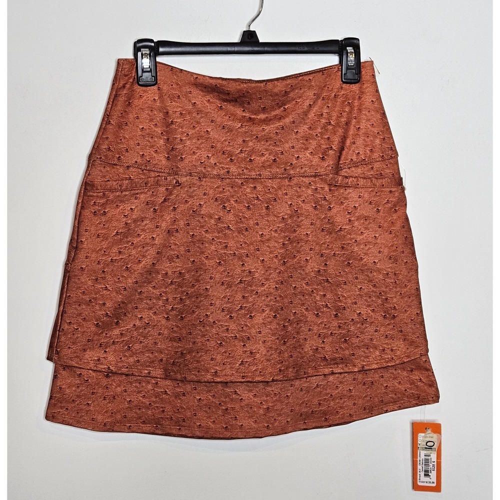 Lucky in Love Tennis‎ Golf Skort Camel Ostrich Print Tiered Ruffle Size S NEW